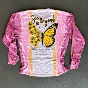 SIMPLY SOUTHERN Collection Tie Die See The Good Graphic Butterfly Sunflowers